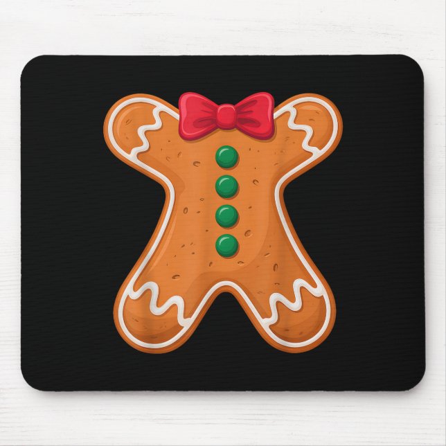 Gingerbread Man Costume Funny For Halloween Christ Mousepad (Vorne)