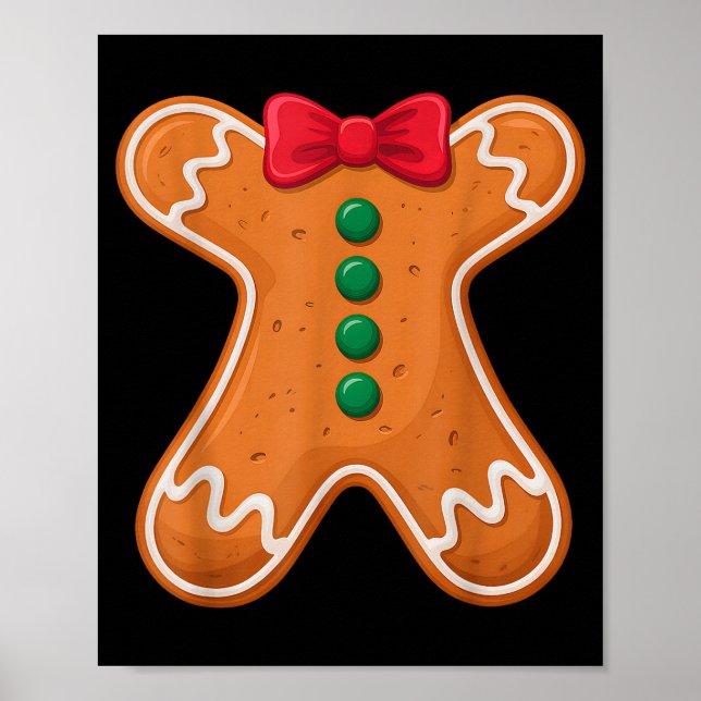 Gingerbread Man Costume Funny For Halloween Christ Poster (Vorne)