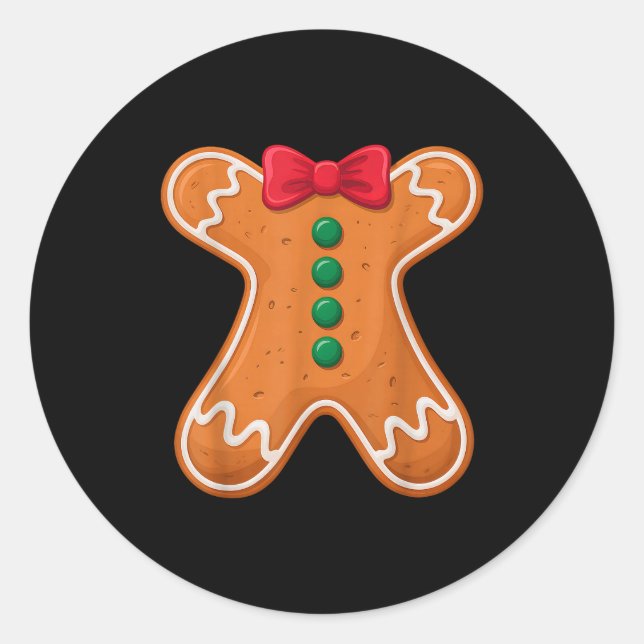 Gingerbread Man Costume Funny For Halloween Christ Runder Aufkleber (Vorderseite)