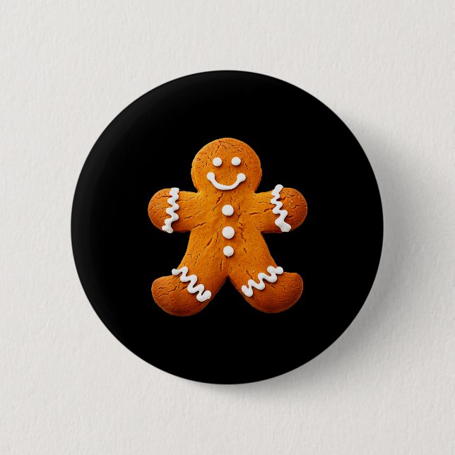 Gingerbread Man Costume Funny Halloween Christmas  Button (Vorderseite)