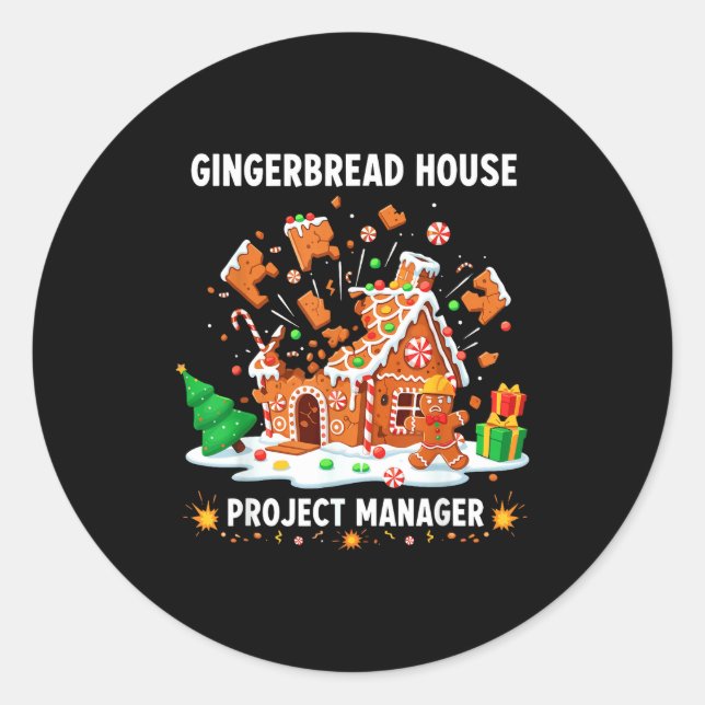 Gingerbread Man Costume, Gingerbread House Project Runder Aufkleber (Vorderseite)
