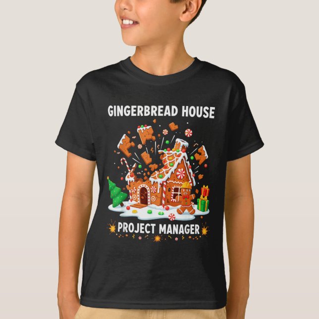 Gingerbread Man Costume, Gingerbread House Project T-Shirt (Vorderseite)