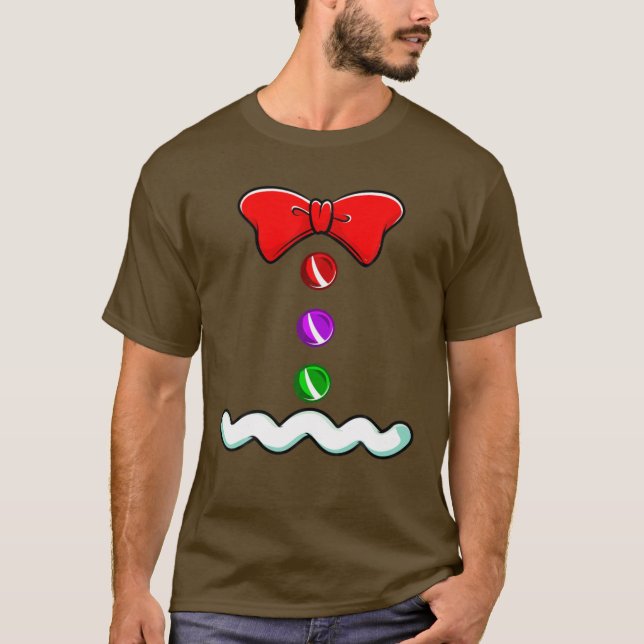 Gingerbread Man Costume Novelty Christmas Men Wome T-Shirt (Vorderseite)