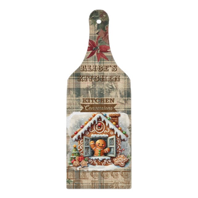Gingerbread Man Cutting Board: Kitchen Fun! Schneidebrett (Vorderseite)
