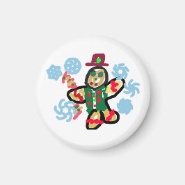 Gingerbread man dance magnet