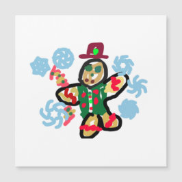 Gingerbread man dance magnetkarte
