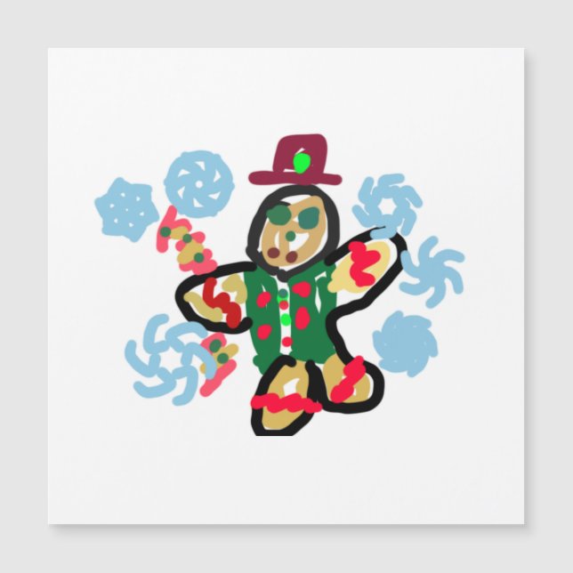 Gingerbread man dance magnetkarte (Vorderseite)