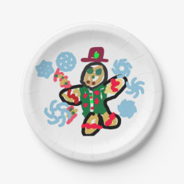 Gingerbread man dance pappteller