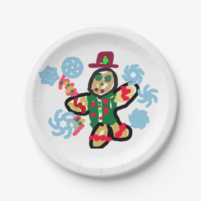 Gingerbread man dance pappteller (Vorderseite)