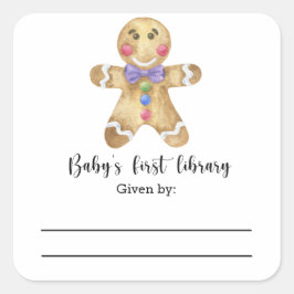 Gingerbread man - die erste Bibliothek des Babys Quadratischer Aufkleber