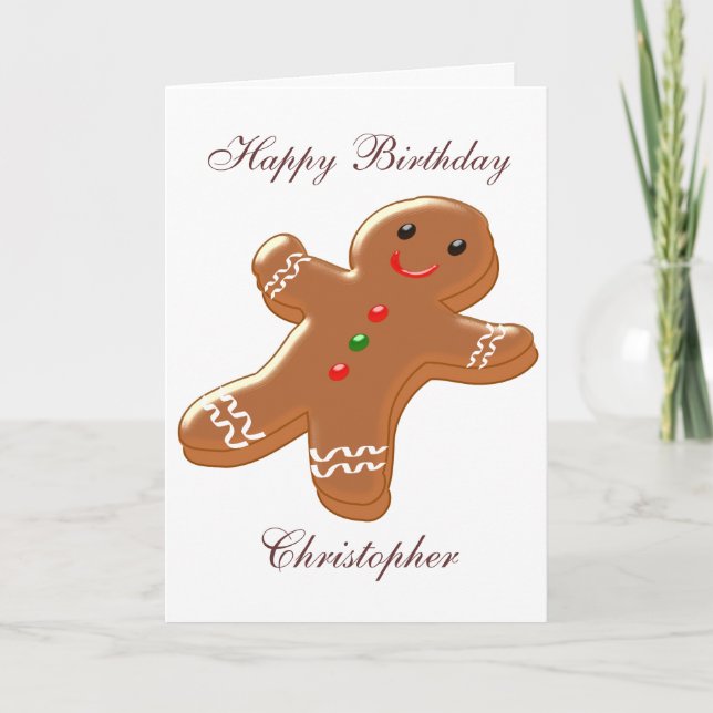 Gingerbread Man einfach Geburtstag hinzufügen Karte (Vorderseite)