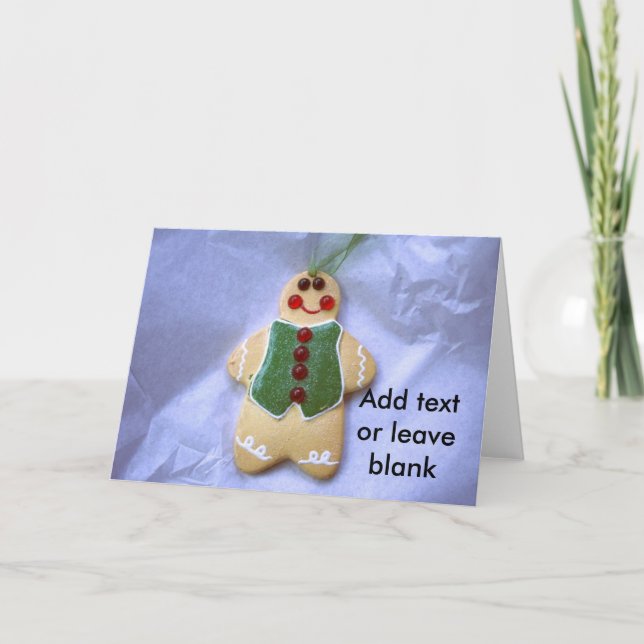Gingerbread Man Feiertagskarte (Vorderseite)
