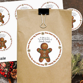 Gingerbread Man Food-Geschenkaufkleber Runder Aufkleber