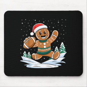 Gingerbread Man Football hässliche Weihnachts-Pyja Mousepad