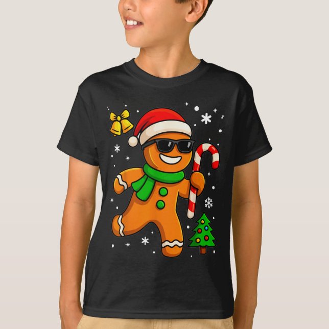 Gingerbread Man Funny Christmas Cookie Costume Bak T-Shirt (Vorderseite)