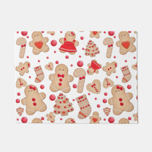 Gingerbread Man Gebackene Kekse Rustikal Whimsical Fußmatte