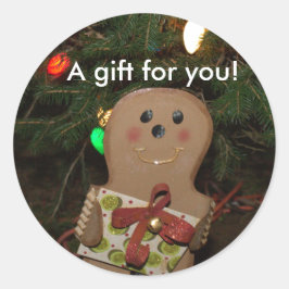 Gingerbread Man Gift Runder Aufkleber
