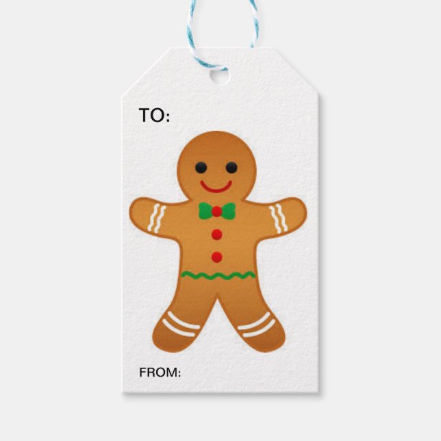 Gingerbread Man Gift Tag Geschenkanhänger (Vorderseite)