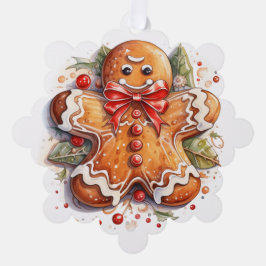Gingerbread Man & Gingerbread House Ornament Karte