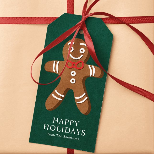 Gingerbread Man Green Christmas Geschenkanhänger (Von Creator hochgeladen)