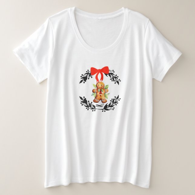Gingerbread Man Große Größe T-Shirt (Design vorne)