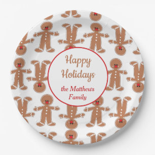 Gingerbread Man Holiday Pappteller