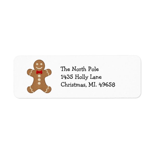 Gingerbread Man Holiday Rücksendeadressen-Aufklebe (Vorne)