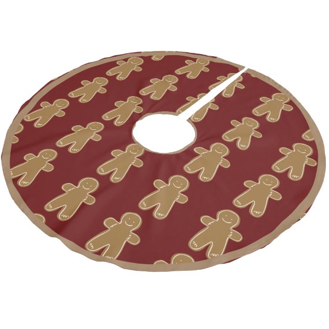 Gingerbread Man Holiday Weihnachten Niedlich Polyester Weihnachtsbaumdecke (Schrägansicht)