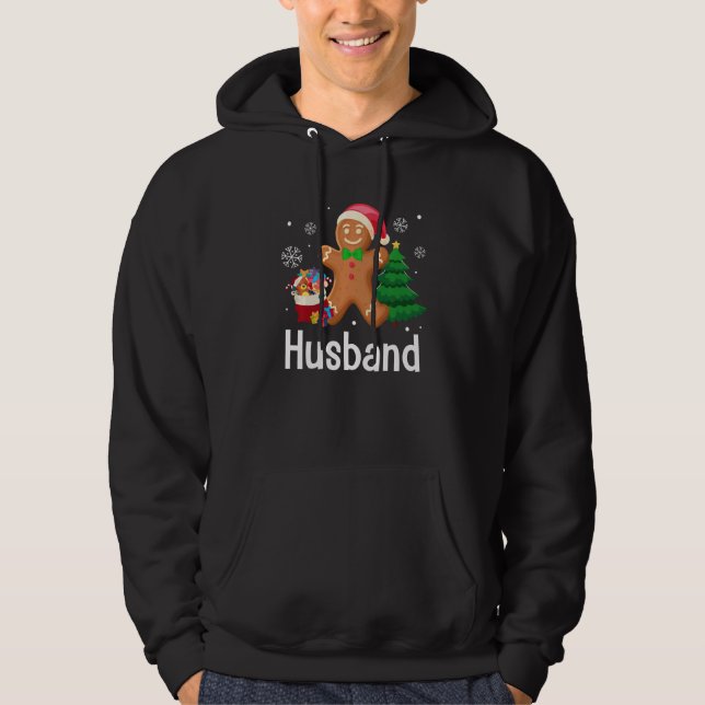 Gingerbread Man Husband Santa Family Pajama Matchi Hoodie (Vorderseite)