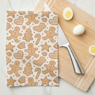 Gingerbread Man Kekse Neutral Weihnachten Beige Geschirrtuch
