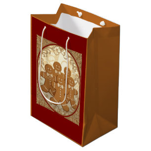 Gingerbread Man Kekse Weihnachten Jugendstil  Mittlere Geschenktüte