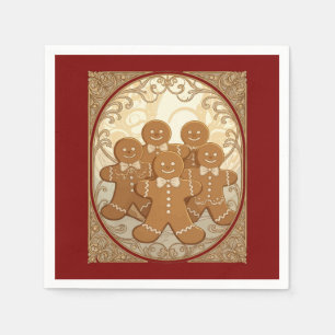 Gingerbread Man Kekse Weihnachten Jugendstil Serviette
