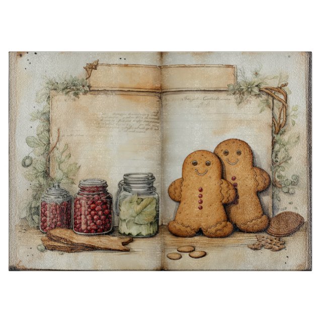 Gingerbread Man Kitchen Cutting Board Schneidebrett (Vorderseite)