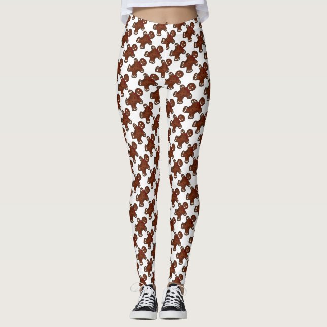 Gingerbread Man Men Christmas Cookies Leggings (Vorderseite)