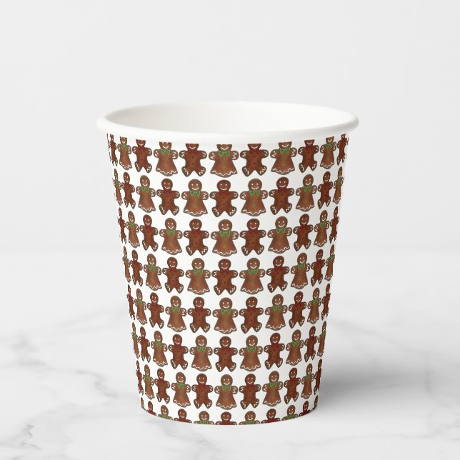 Gingerbread Man Men Lady Weihnachtsfeiertag Pappbecher (Vorderseite)