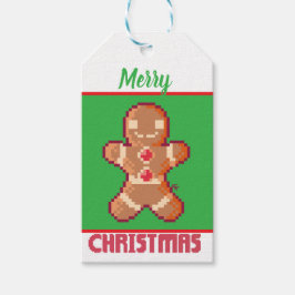 GingerBread Man, Merry Christmas pixel art Geschenkanhänger