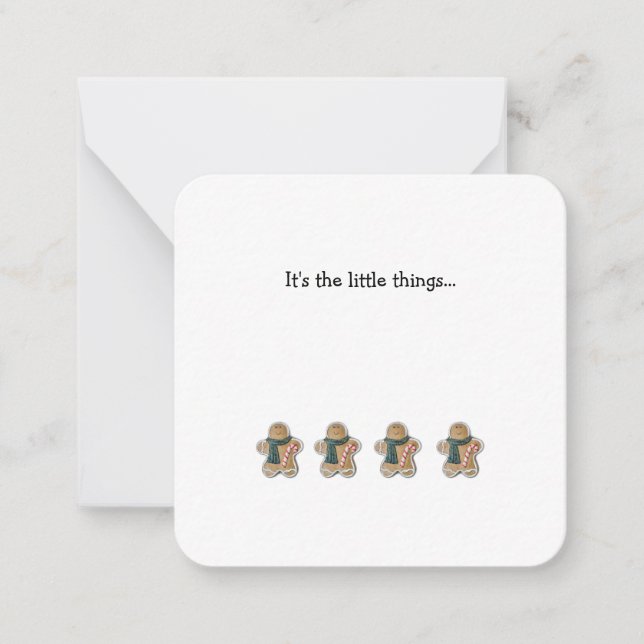 Gingerbread Man Mini Danke Note Card Mitteilungskarte (Vorderseite)