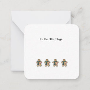 Gingerbread Man Mini Danke Note Card Mitteilungskarte
