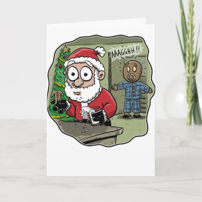 Gingerbread Man Nightmare Card Feiertagskarte (Vorderseite)