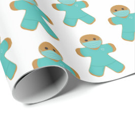Gingerbread Man Nurse Doctor Scrubs Geschenkpapier