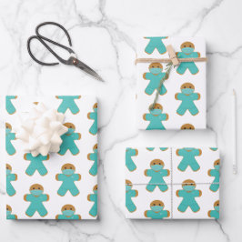 Gingerbread Man Nurse Doctor Scrubs Geschenkpapier Set