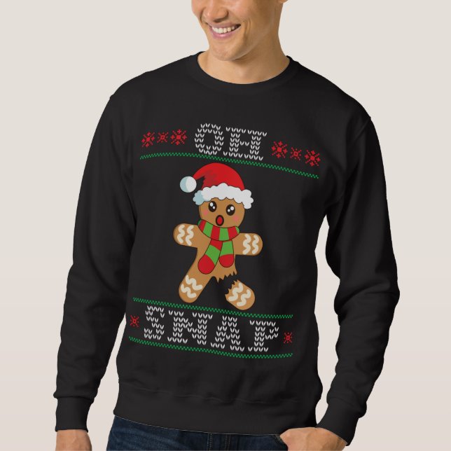 Gingerbread Man Oh Snap Christmas laide Sweat (Devant)