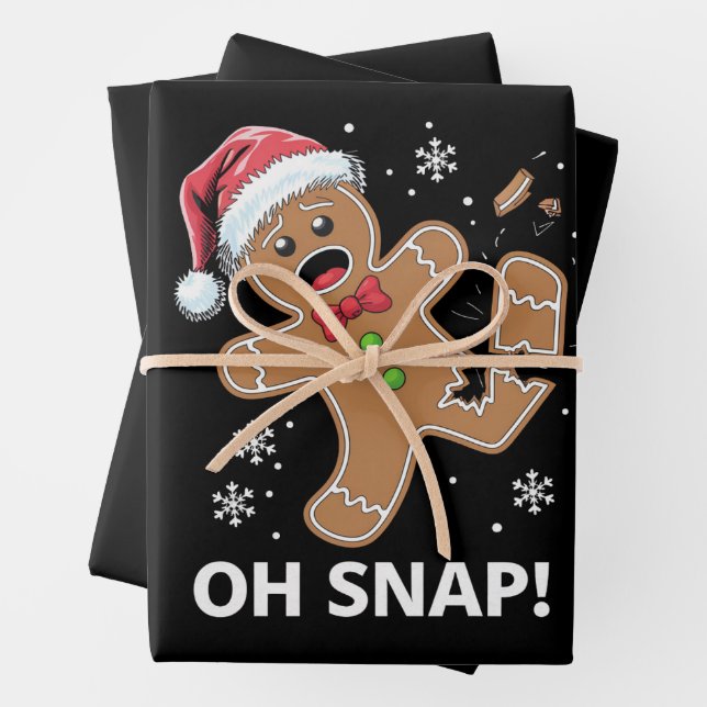 Gingerbread Man Oh Snap Weihnachtskeks Geschenkpapier Set (Beispiel)