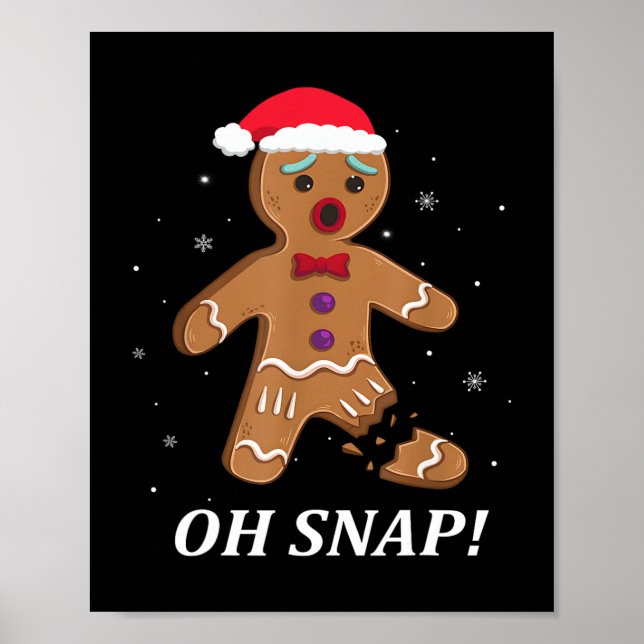 Gingerbread Man Oh Snap Weihnachtskochtopf Kostüm  Poster (Vorne)