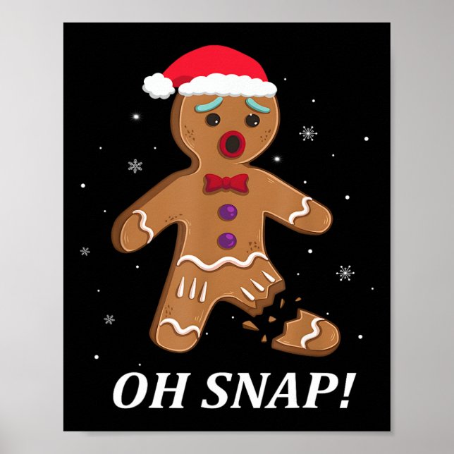 Gingerbread Man Oh Snap Weihnachtskochtopf Kostüm  Poster (Vorne)