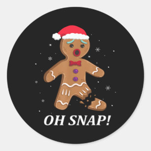 Gingerbread Man Oh Snap Weihnachtskochtopf Kostüm  Runder Aufkleber