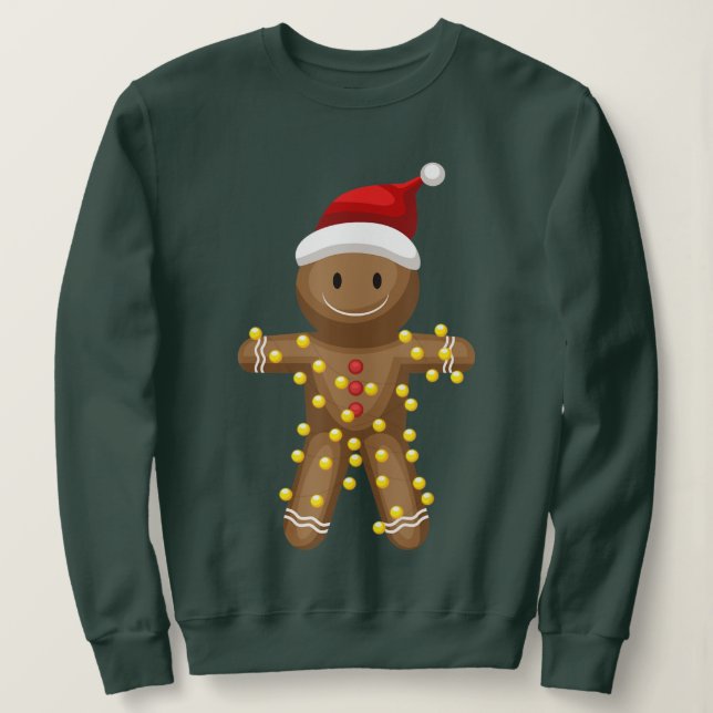 Gingerbread Man Oh Snap Weihnachtskrümel Sweatshirt (Design vorne)