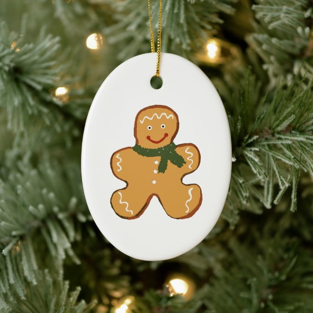 Gingerbread Man Painting Keramik Ornament (Baum)