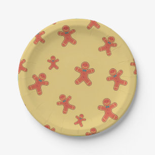 Gingerbread Man Pattern Pappteller