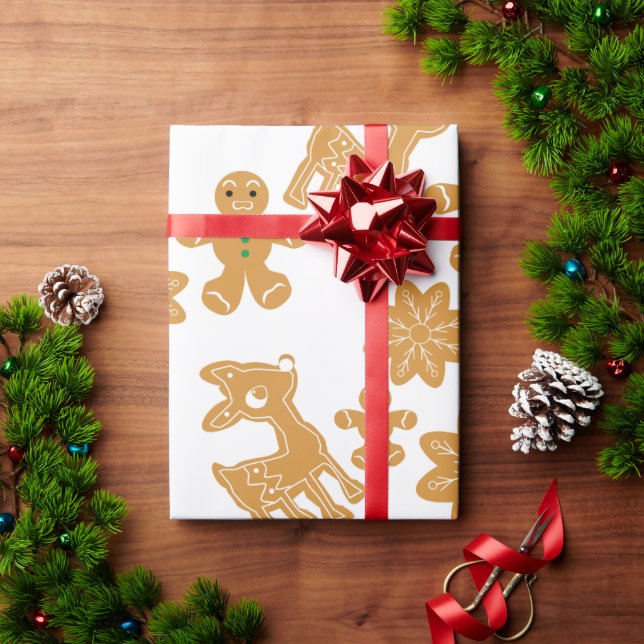 Gingerbread Man Pattern Weihnachten Geschenkpapier (Feiertagsgeschenk)